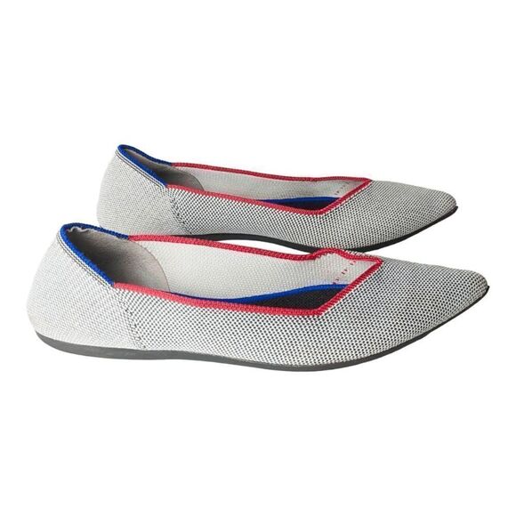 ROTHY'S The Point "Grey Point Red Piping' Flats - Picture 4 of 10